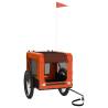 Durable Pet Bike Trailer - Orange & Black Oxford Fabric