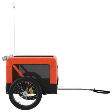 Durable Pet Bike Trailer - Orange & Black Oxford Fabric