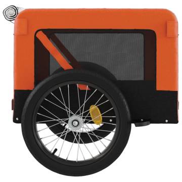 Durable Pet Bike Trailer - Orange & Black Oxford Fabric