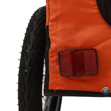 Durable Pet Bike Trailer - Orange & Black Oxford Fabric