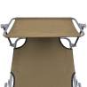 Folding Sun Lounger with Canopy - Steel Taupe | HipoMarket