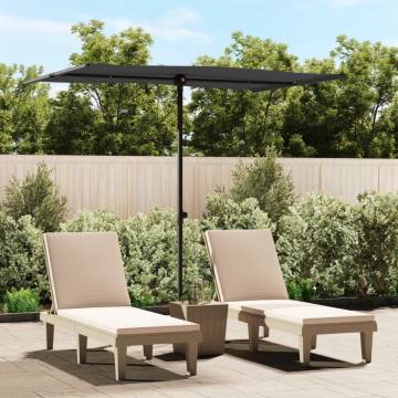 Outdoor Parasol with Aluminium Pole 2x1.5 m Black - Buy Now