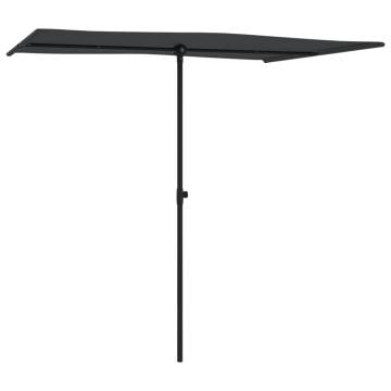 Outdoor Parasol with Aluminium Pole 2x1.5 m Black - Buy Now