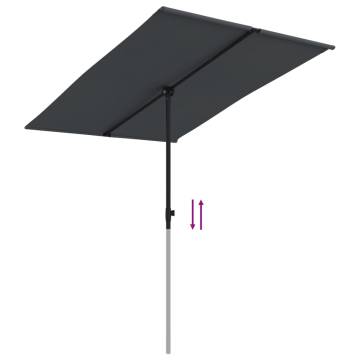 Outdoor Parasol with Aluminium Pole 2x1.5 m Black - Buy Now