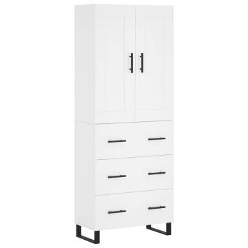 Stylish Highboard White 69.5x34x180 cm - Durable & Elegant