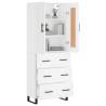 Stylish Highboard White 69.5x34x180 cm - Durable & Elegant