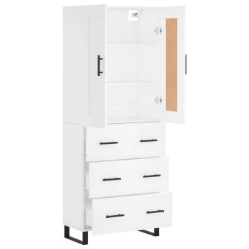 Stylish Highboard White 69.5x34x180 cm - Durable & Elegant