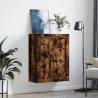 Elegant Wall Mounted Cabinet in Smoked Oak - 69.5x34x90 cm