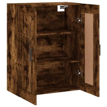 Elegant Wall Mounted Cabinet in Smoked Oak - 69.5x34x90 cm