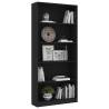 5-Tier Black Book Cabinet - Stylish & Durable Storage Solution