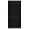 5-Tier Black Book Cabinet - Stylish & Durable Storage Solution