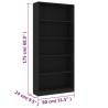 5-Tier Black Book Cabinet - Stylish & Durable Storage Solution