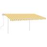 Manual Retractable Awning 4.5x3.5m - Yellow & White | HipoMarket