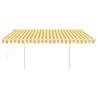 Manual Retractable Awning 4.5x3.5m - Yellow & White | HipoMarket