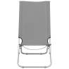 Folding Beach Chairs 2 pcs - Grey Fabric for Comfort & Relaxation