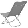 Folding Beach Chairs 2 pcs - Grey Fabric for Comfort & Relaxation