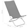 Folding Beach Chairs 2 pcs - Grey Fabric for Comfort & Relaxation