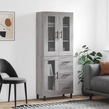 Stylish Highboard Grey Sonoma - Elegant Storage Solution