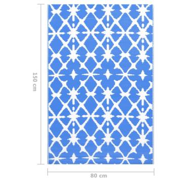 Trendy Outdoor Carpet Blue & White - 80x150 cm | HipoMarket UK