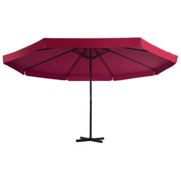 Red Outdoor Umbrella with Portable Base - Perfect Sun Protection