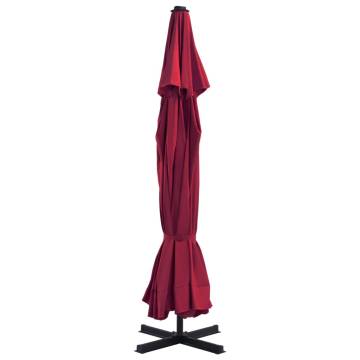 Red Outdoor Umbrella with Portable Base - Perfect Sun Protection