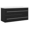 Stylish Black Sink Cabinet with Built-in Basin | HipoMarket