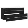 Stylish Black Sink Cabinet with Built-in Basin | HipoMarket