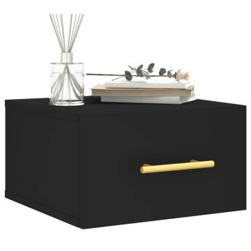 Wall-mounted Bedside Cabinet Black 35x35x20 cm | HipoMarket