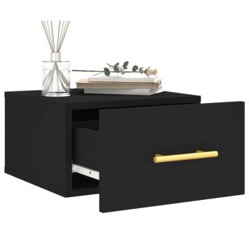 Wall-mounted Bedside Cabinet Black 35x35x20 cm | HipoMarket