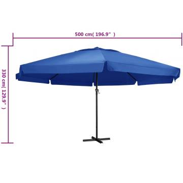 Outdoor Parasol with Aluminium Pole 600 cm - Azure Blue