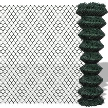 Green Chain Link Fence Steel 1.5x25m | Durable & Privacy