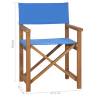 Director's Chair in Solid Teak Wood - Stylish Blue Design