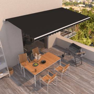 Manual Retractable Awning 600x350 cm - Anthracite