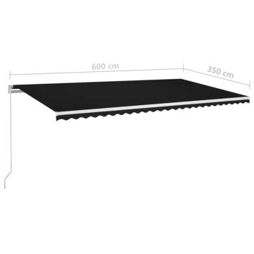 Manual Retractable Awning 600x350 cm - Anthracite