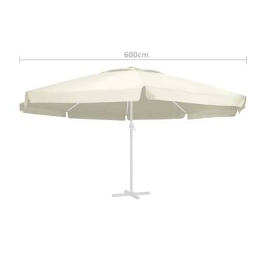 Replacement Fabric for 600 cm Outdoor Parasol - Sand