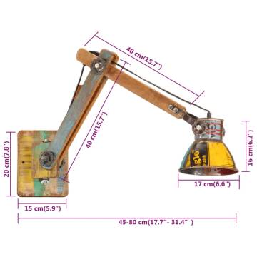 Industrial Style Multicolour Wall Lamp E27 | HipoMarket UK