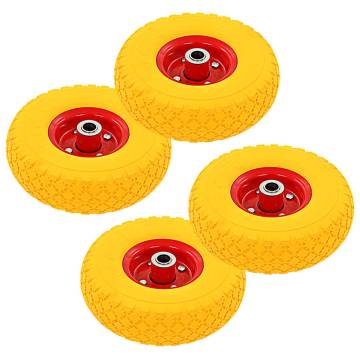 Sack Truck Wheels 4 pcs Solid PU 3.00-4 (245x82) - Durable & Easy