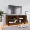 TV Cabinet with Castors Brown Oak 90x35x35 cm Engineered Wood Colour brown oak Quantity in Package 1 