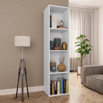 Stylish White Book & TV Cabinet - 36x30x143 cm