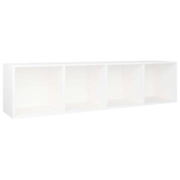 Stylish White Book & TV Cabinet - 36x30x143 cm