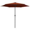 Outdoor Parasol with Aluminium Pole 270x246 cm - Terracotta