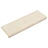 15 Pcs Carpet Stair Treads 65x21 cm - Non-Slip White Mats