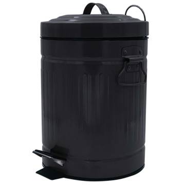 RIDDER Pumba 5L Black Waste Basket - Stylish & Functional