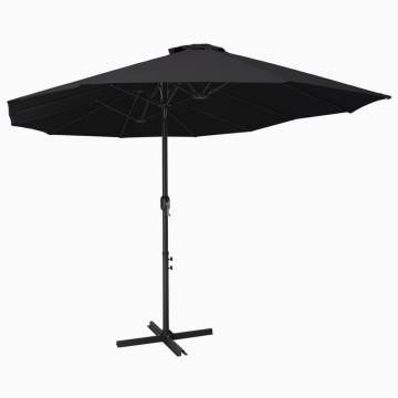 Outdoor Parasol with Aluminium Pole - 460x270 cm Black