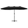 Outdoor Parasol with Aluminium Pole - 460x270 cm Black