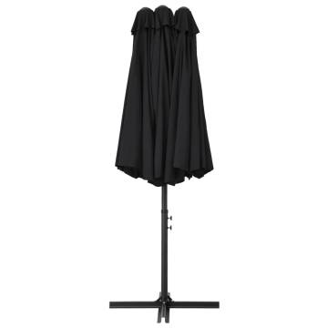 Outdoor Parasol with Aluminium Pole - 460x270 cm Black