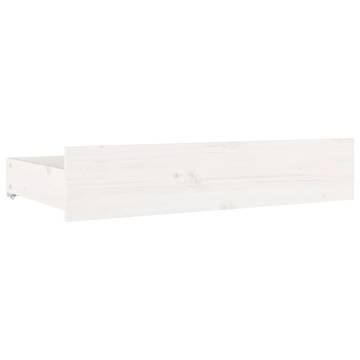 4pcs White Solid Wood Pine Bed Drawers | Hipomarket