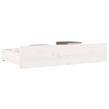 4pcs White Solid Wood Pine Bed Drawers | Hipomarket