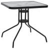 Garden Table Black 70x70 cm - Sturdy Steel Frame