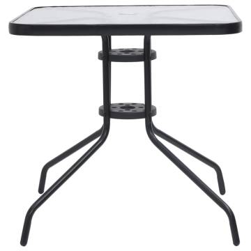 Garden Table Black 70x70 cm - Sturdy Steel Frame